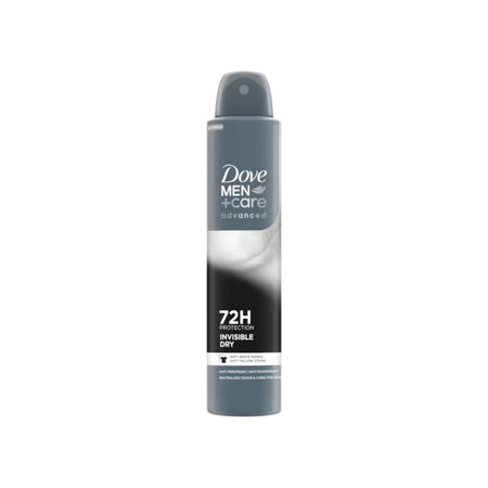 Dove Men+Care Invisible Dry 72H Anti-Perspirant 200ml can on a white background