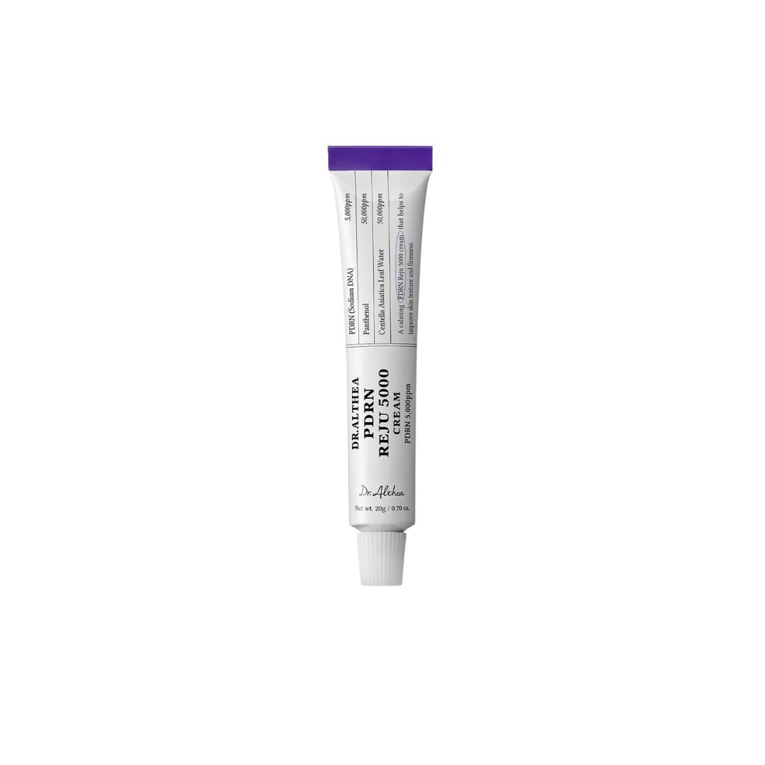 A white squeeze tube of Dr. Althea Cream with a purple cap, centered on a plain white background.