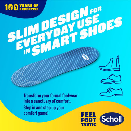 Scholl GelActiv Casual Comfy Feet Insoles Large (UK 7–12) informative graphic