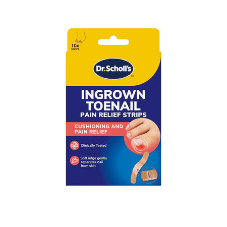 Dr. Scholl's Ingrown Toenail Pain Relief Strips 10 Pack on a white background