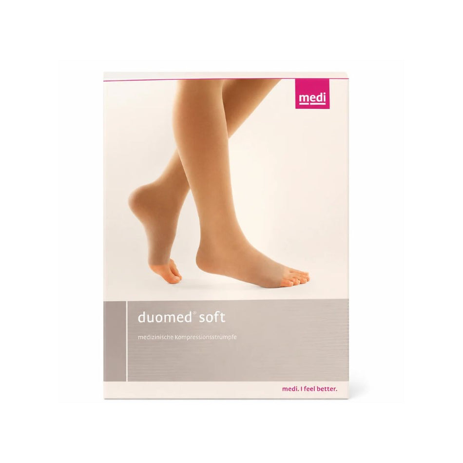 Duomed Soft Compression Calf Stockings – Sand, Closed Toe, Large