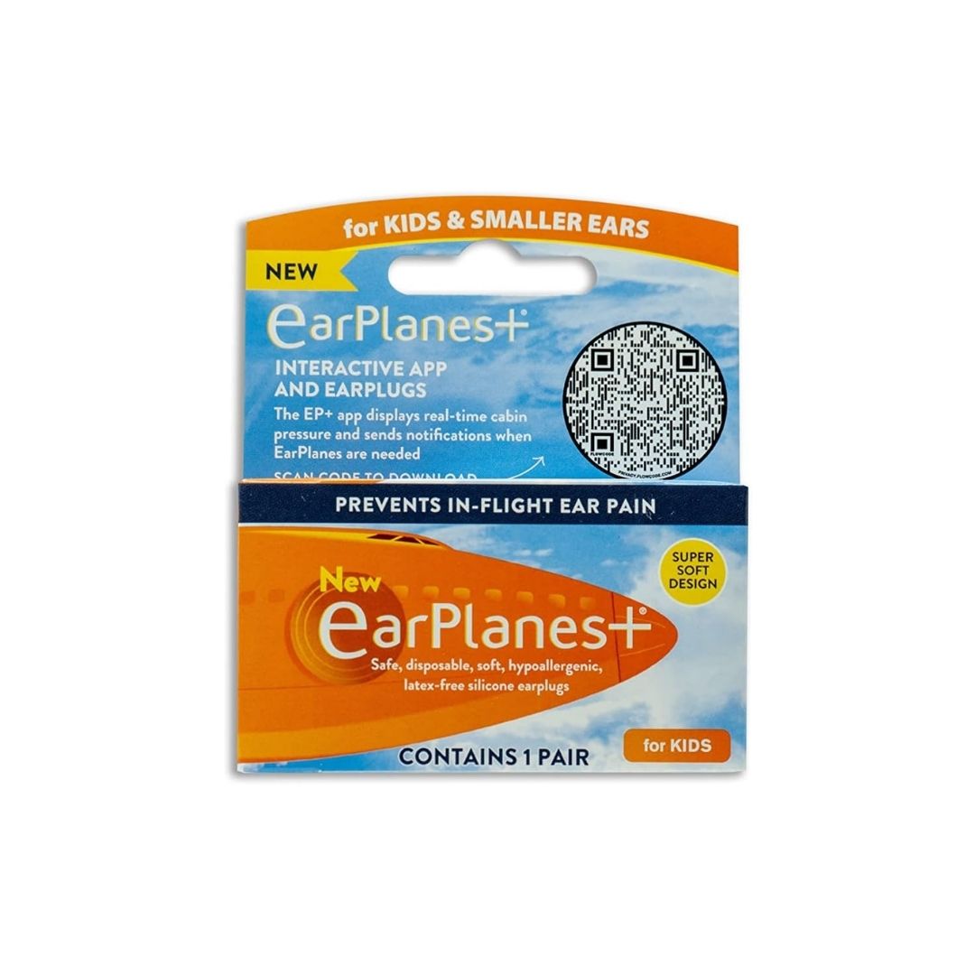 EarPlanes+ Kids Pressure-Regulating Earplugs packaging on a white background