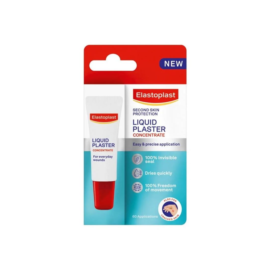 Elastoplast Liquid Plaster Concentrate packaging on a white background