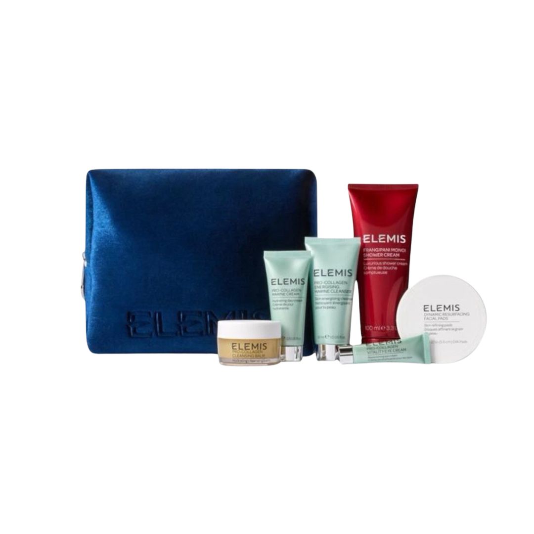 Elemis Away for the Holidays Travel Set contents on a white background