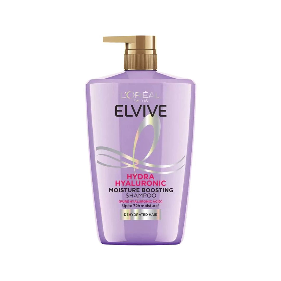 L'Oréal Elvive Hydra Hyaluronic Moisture Boosting Shampoo 1L container on a white background