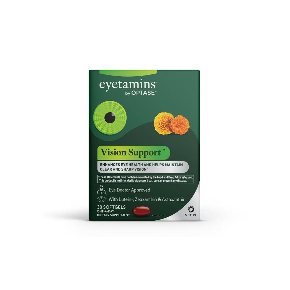 Eyetamins Vision Support Supplement Box on a white background