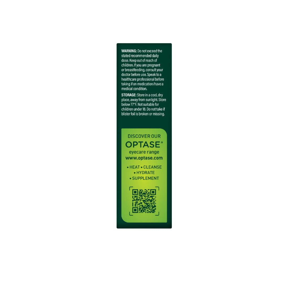 Eyetamins Vision Support Supplement side of packaging detailing the warnings