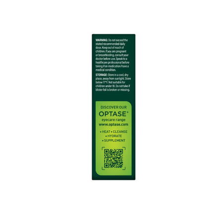 Eyetamins Vision Support Supplement side of packaging detailing the warnings