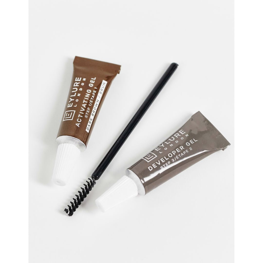 Eylure London Lash Tint Dark Brown contents on a light background
