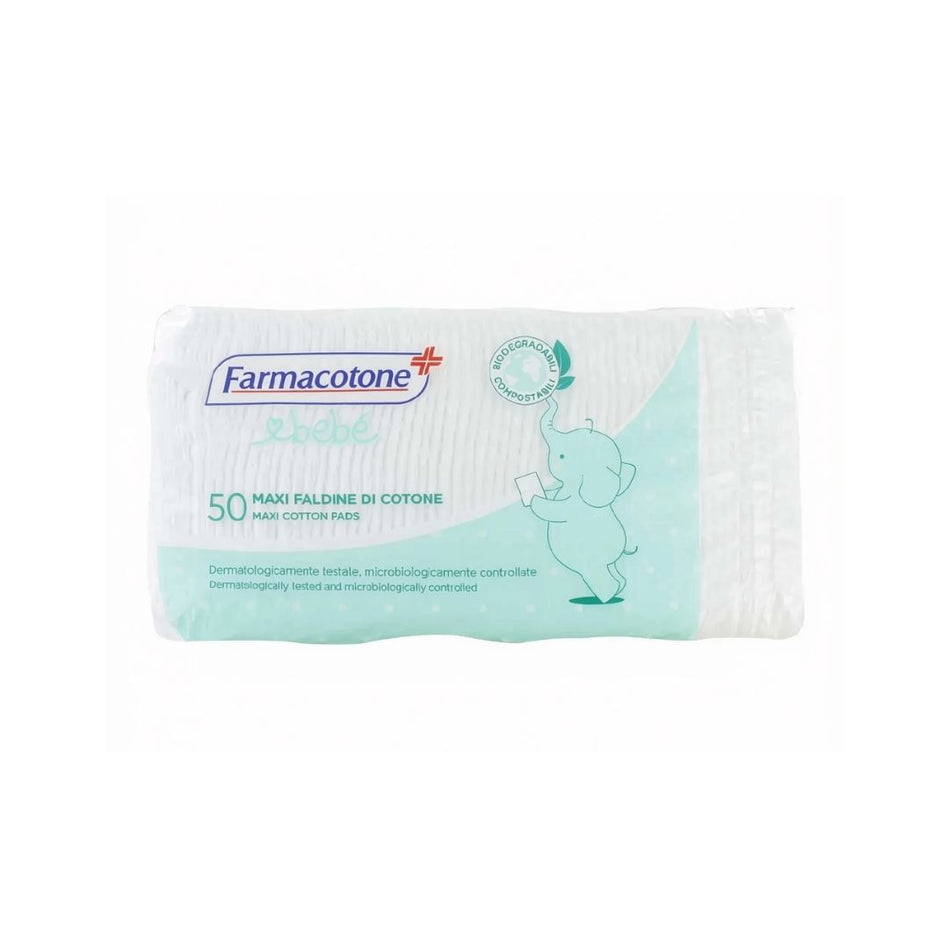 Farmacotone Bebè Maxi Cotton Pads 50 Pack on a white background