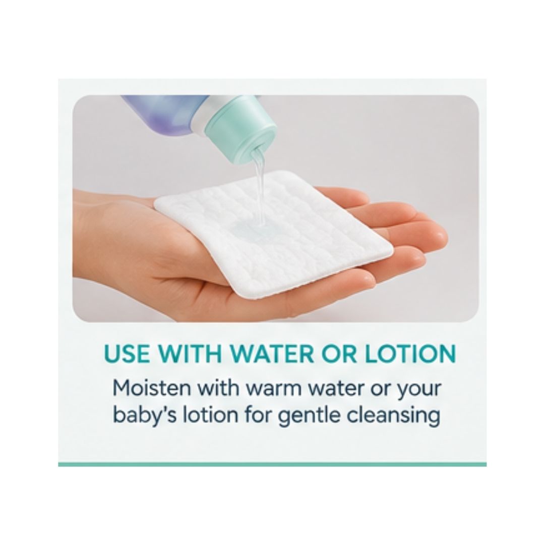 Farmacotone Bebè Maxi Cotton Pads 50 Pack 'USE WITH WATER OR LOTION' image 