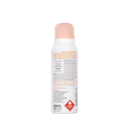 Femfresh Daily Deodorant
back of bottle on white background