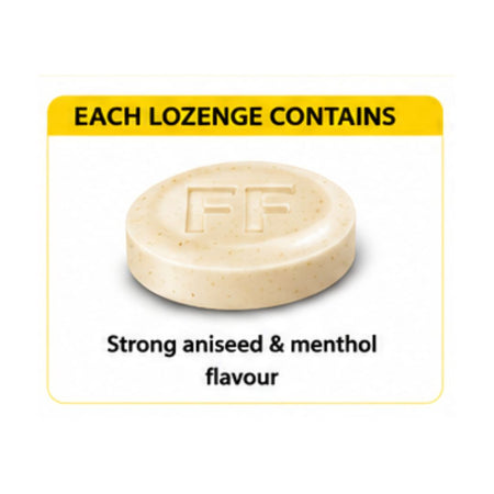 Fisherman's Friend aniseed Lozenge magnified on a white background