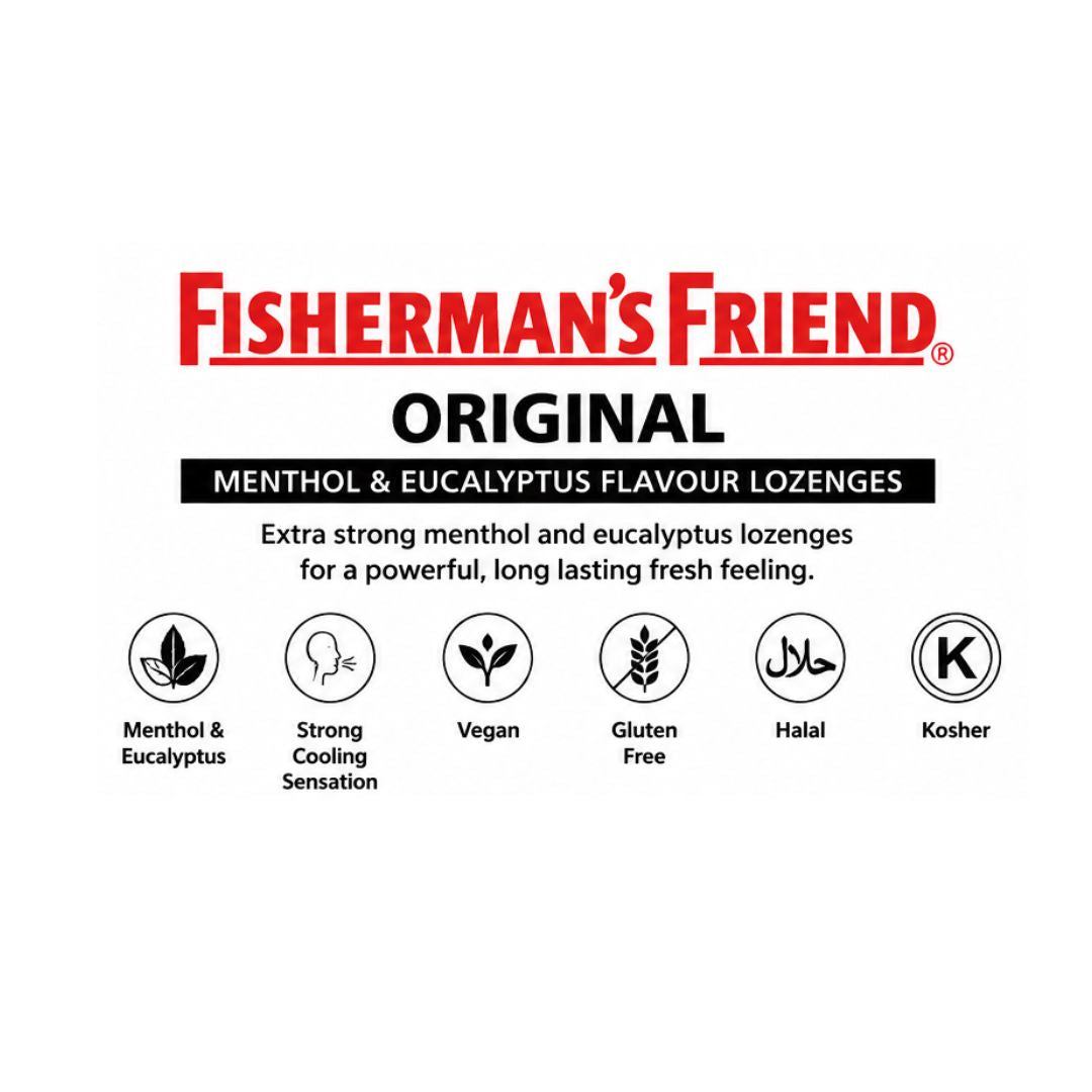 Fisherman's Friend Original Lozenges - product information on a white back