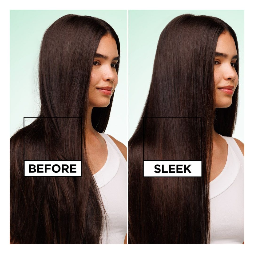 Garnier Keratin Sleek Smoothing 'BEFORE SLEEK' before and after photo