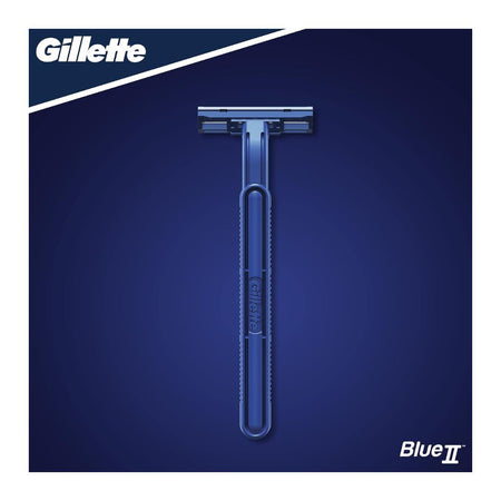 Gillette Blue II Disposable Razor on a navy blue background