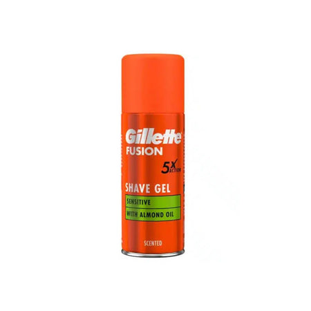 Gillette Fusion5 Sensitive Shave Gel Travel Size 75ml on a white background