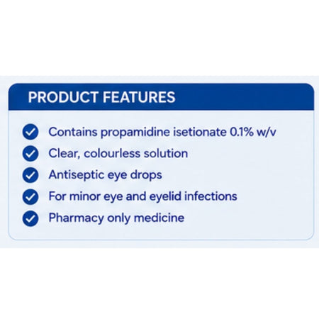 Golden Eye 0.1% w/v Eye Drops 'PRODUCT FEATURES' graphic