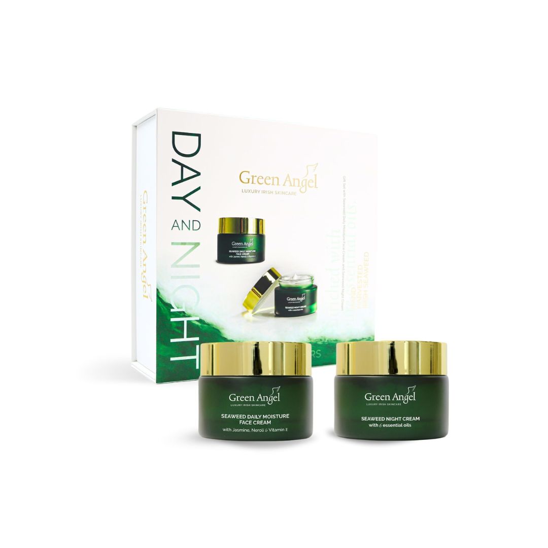 Green Angel Day & Night Gift Set on a white background with the two containers