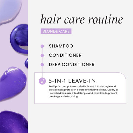 HASK Blonde Care 5-in-1 Leave-In Spray 'hair care routine' graphic