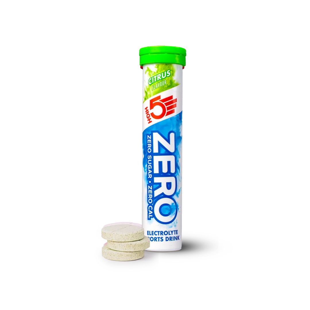 HIGH5 Zero Citrus Electrolyte Drink Tablets packaging on a white background