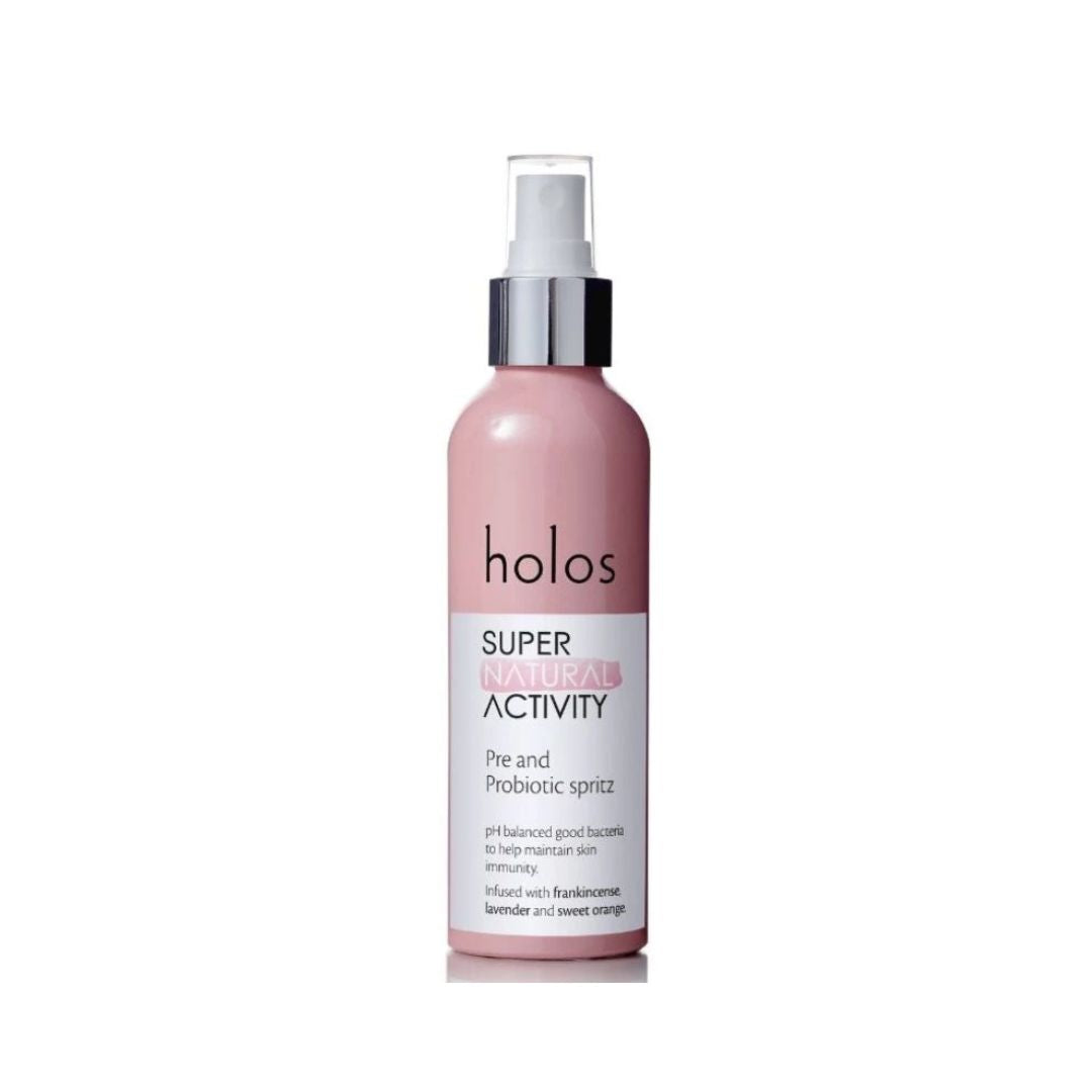 Holos Super Natural Activity Pre & Probiotic Spritz on a white background
