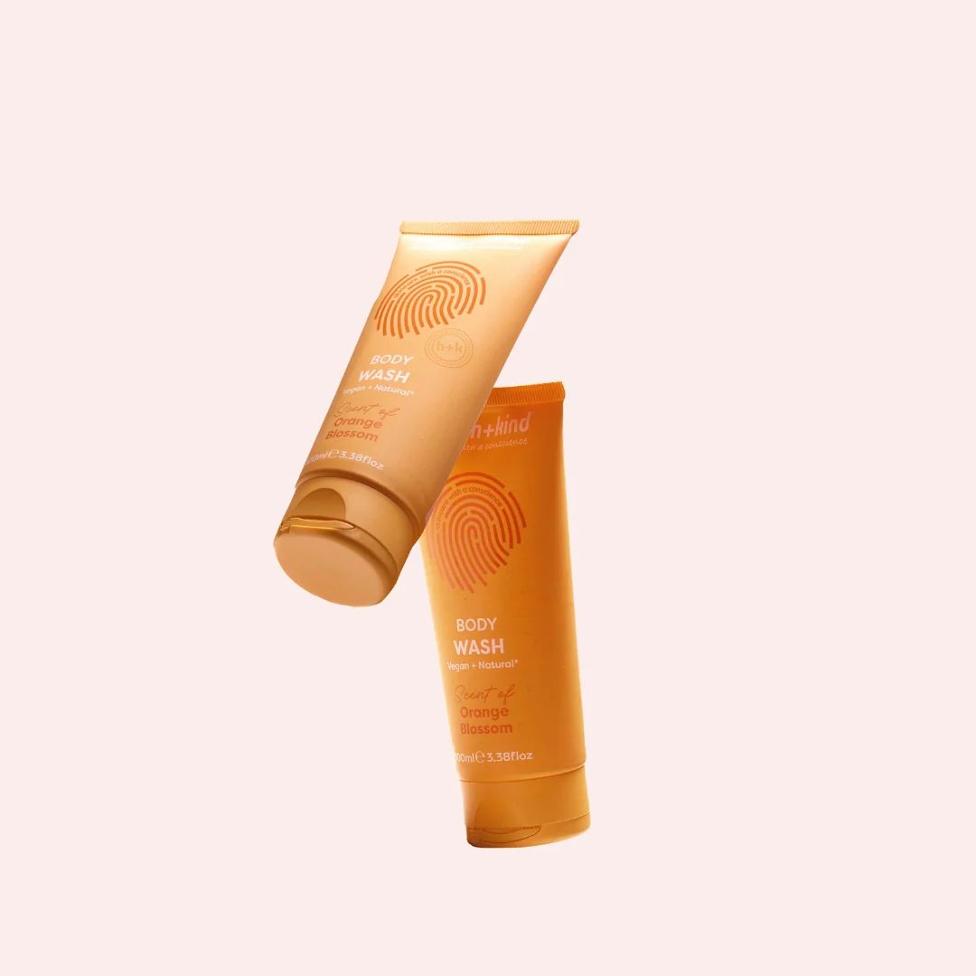 Human+Kind Orange Blossom Body Wash 100ml on a light grey background