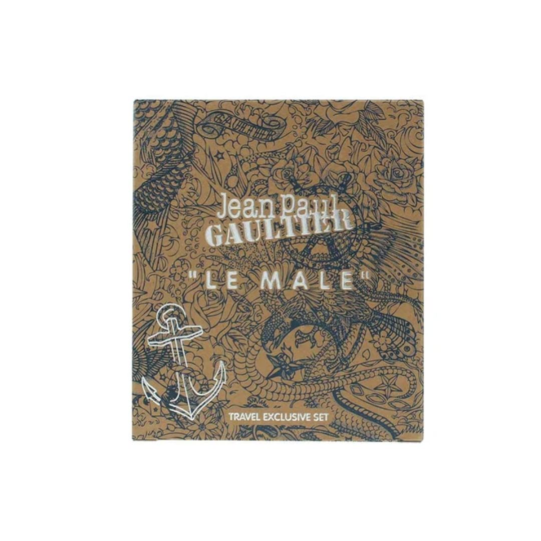 Jean Paul Gaultier Le Male Travel Exclusive Set box on a white background