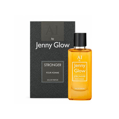 Jenny Glow Stronger Pour Homme Eau de Parfum 80ml bottle and packaging on a white background