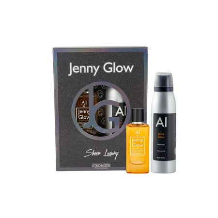 Jenny Glow Stronger Pour Homme Gift Set on a white background