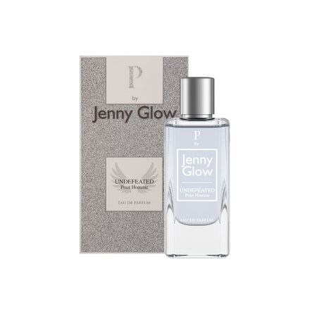 Jenny Glow Undefeated Pour Homme Eau de Parfum 80ml packaging and bottle on a white background