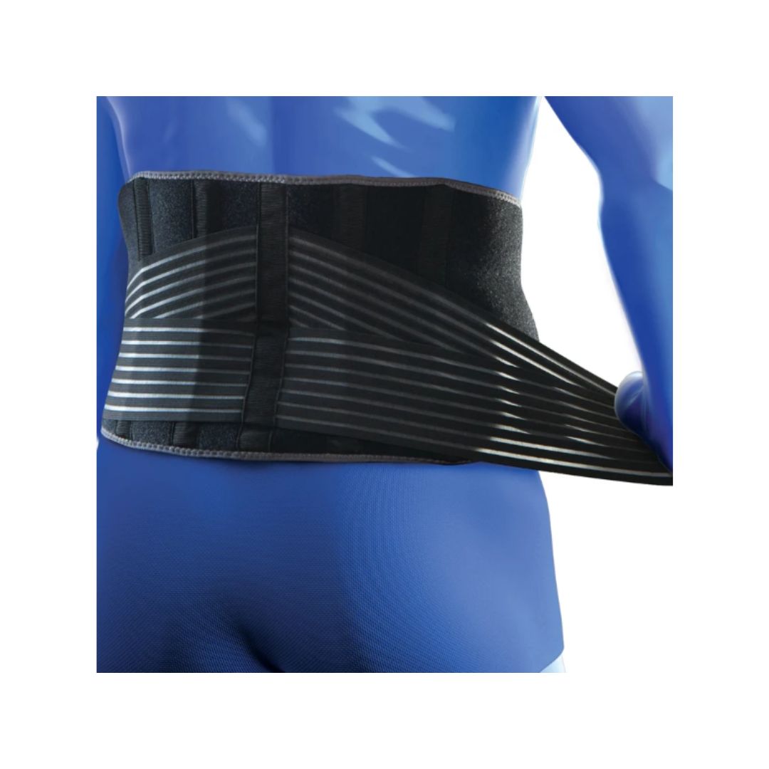Kedley Neoprene Back Support on blue mannequin