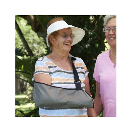 Kedley Fabric Arm Pouch in use by woman