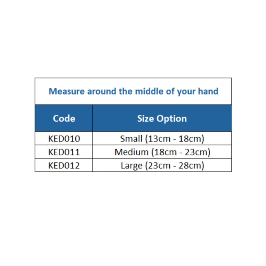 Kedley Hand Support Size Guide