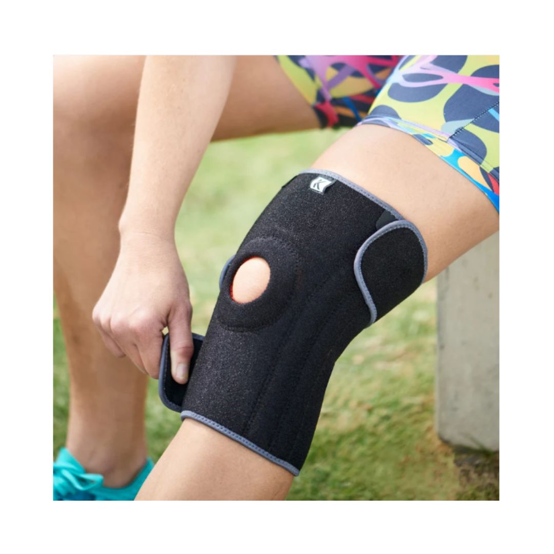 Kedley Knee stabiliser on womans leg