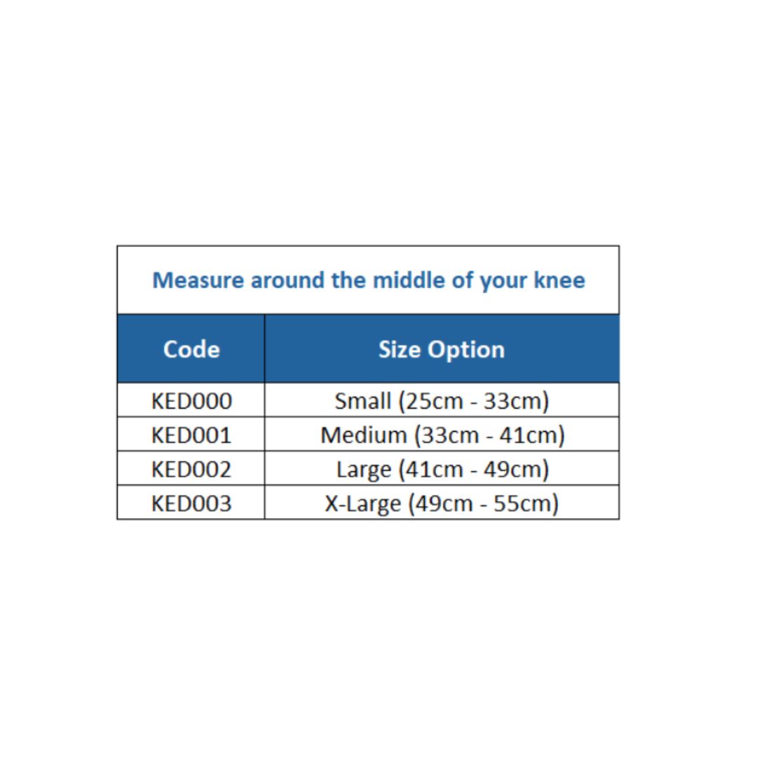 Kedley Knee Support Size Guide