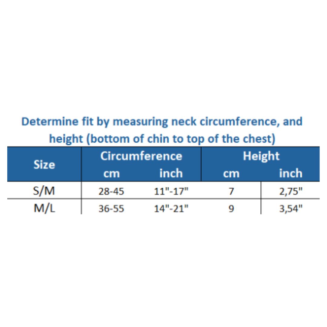 Kedley Soft Neck Collar Size Chart