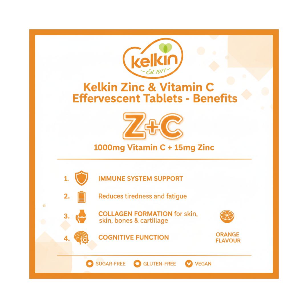 Kelkin Zinc and Vitamin C Effervescent Benefits graphic