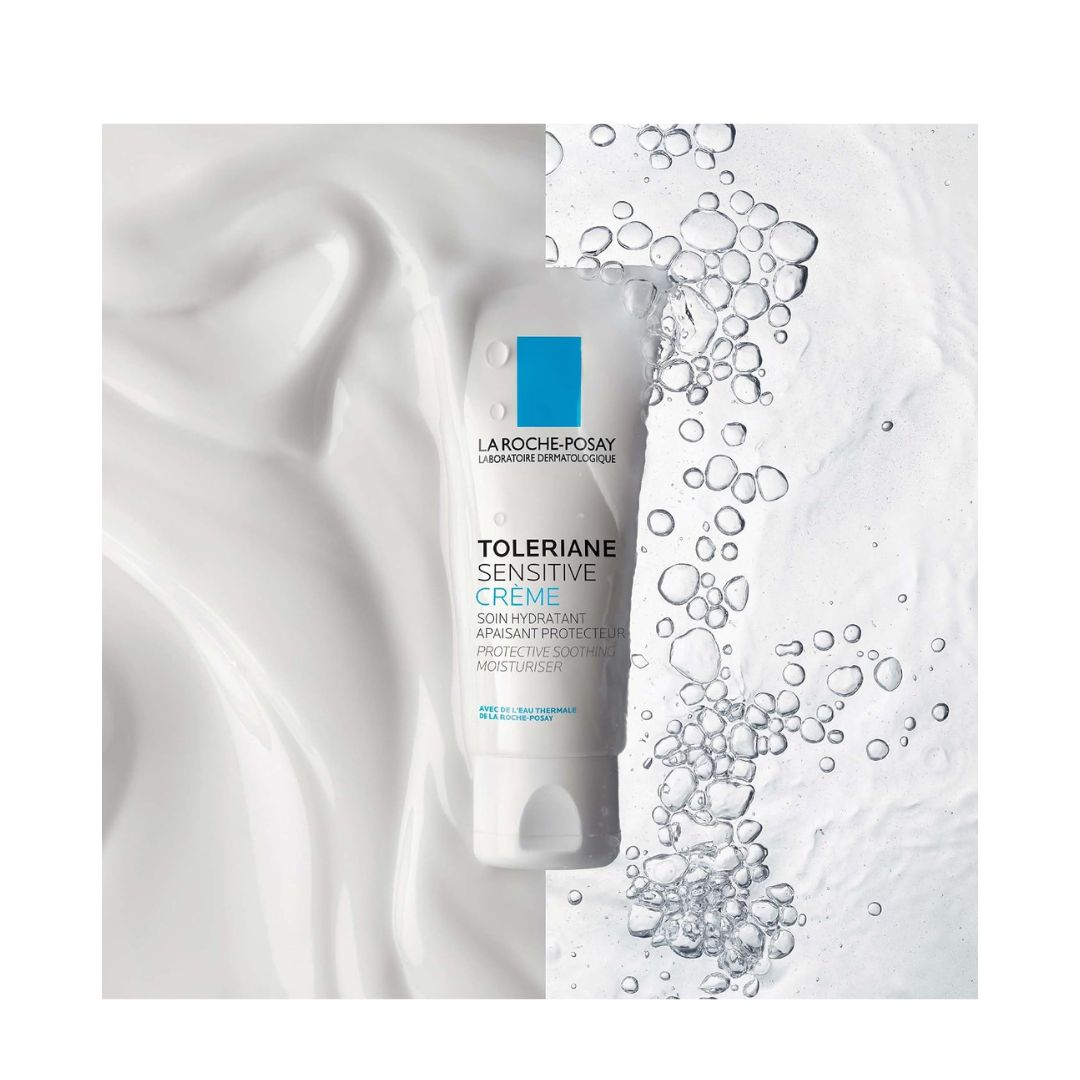 La Roche-Posay Toleriane Sensitive Crème 40ml submerged under water graphic