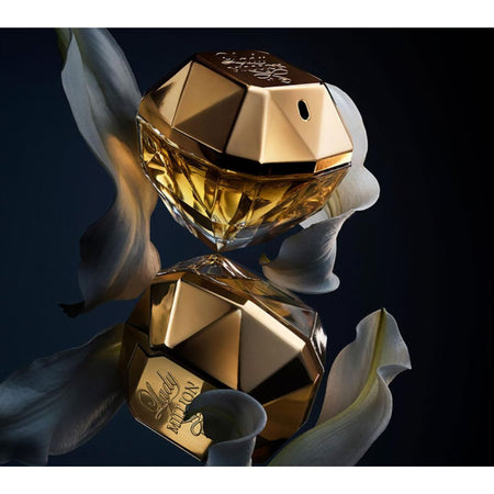 Paco Rabanne Lady Million Eau de Parfum 30ml on a dark background