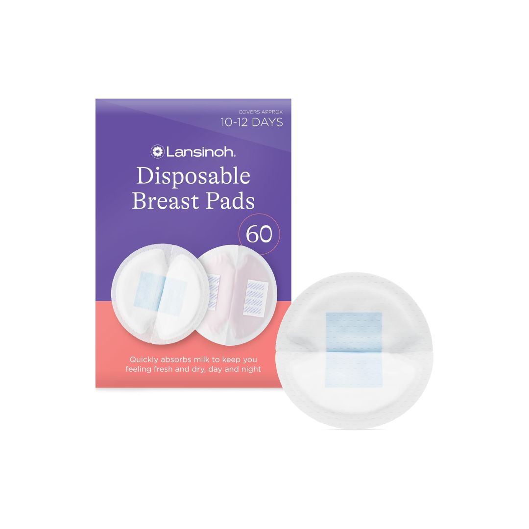 Lansinoh Disposable Breast Pads 60 Pack on a white background