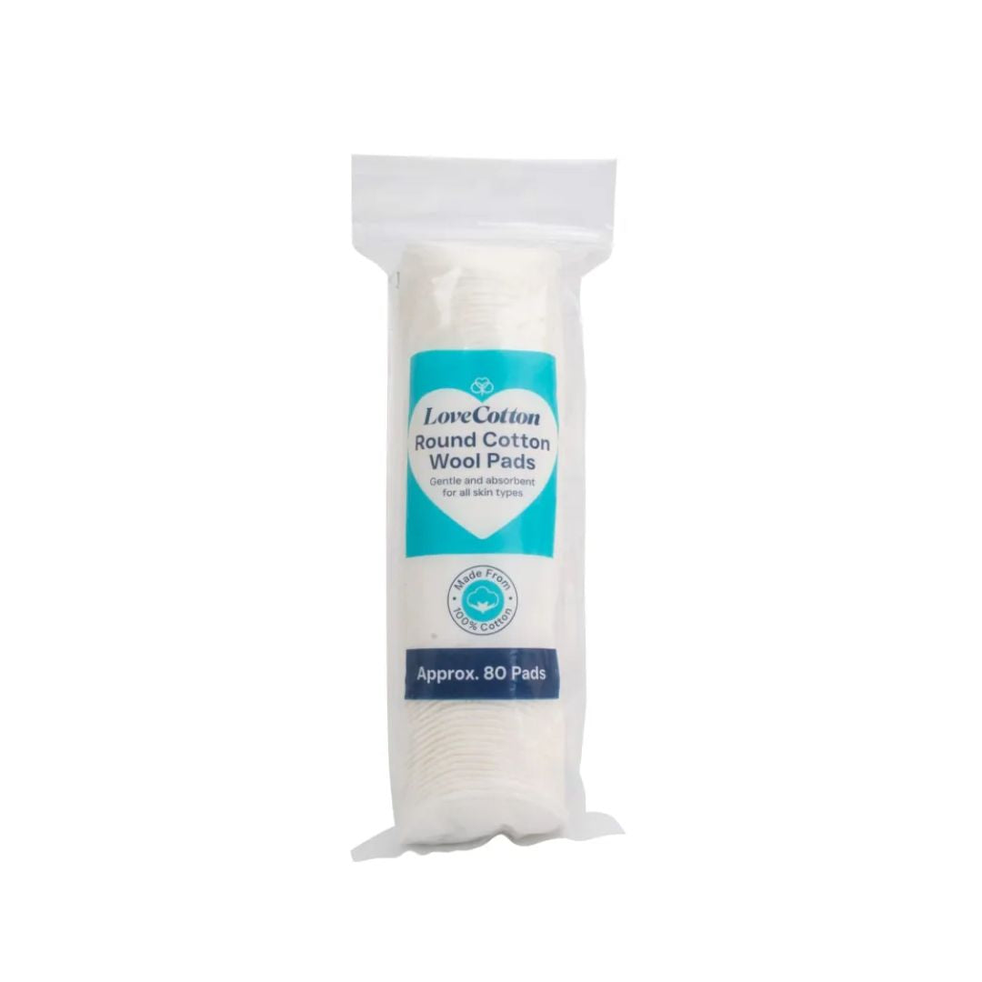 Love Cotton Round Cotton Wool Pads packaging on a white background