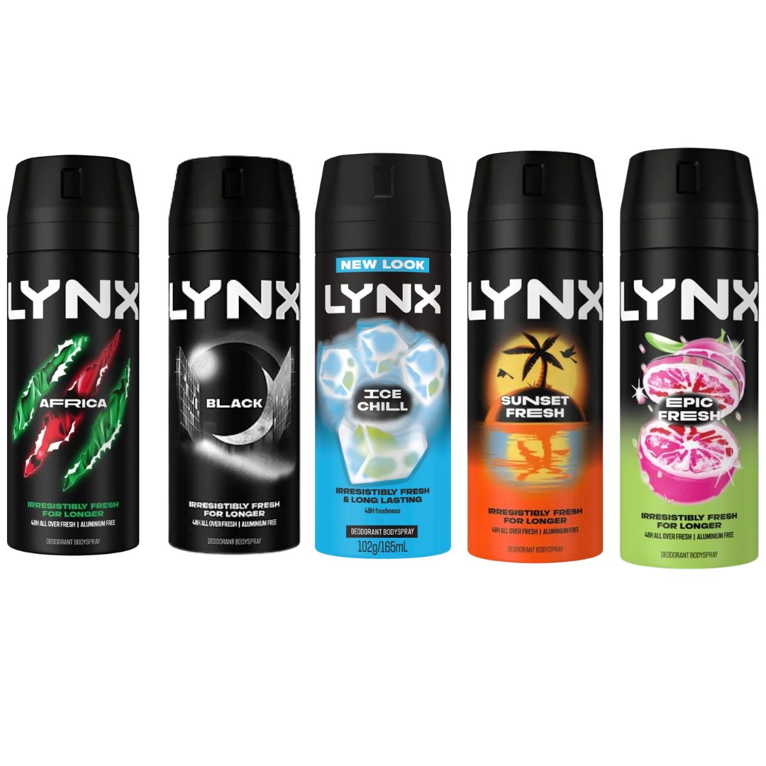 Lynx Fragrance Edition 5 Piece Gift Set contents on a white background