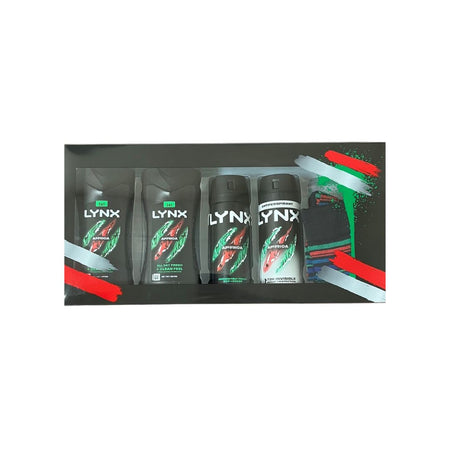 Lynx Africa Gift Set with Socks on a white background