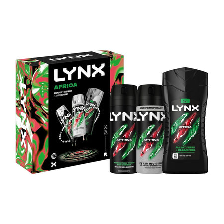 Lynx Africa Trio Giftset with contents on a white background