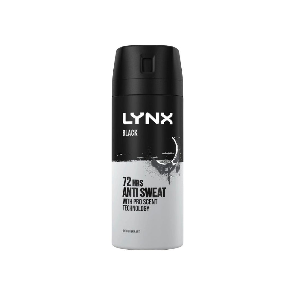 Lynx Black Aerosol Deodorant 72 Hrs Anti Sweat Anti-Perspirant
