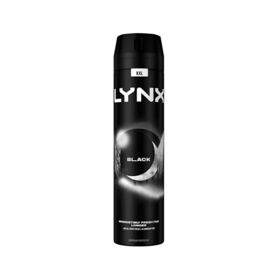 Lynx Black Deodorant Body Spray XXL 250ml on a white background