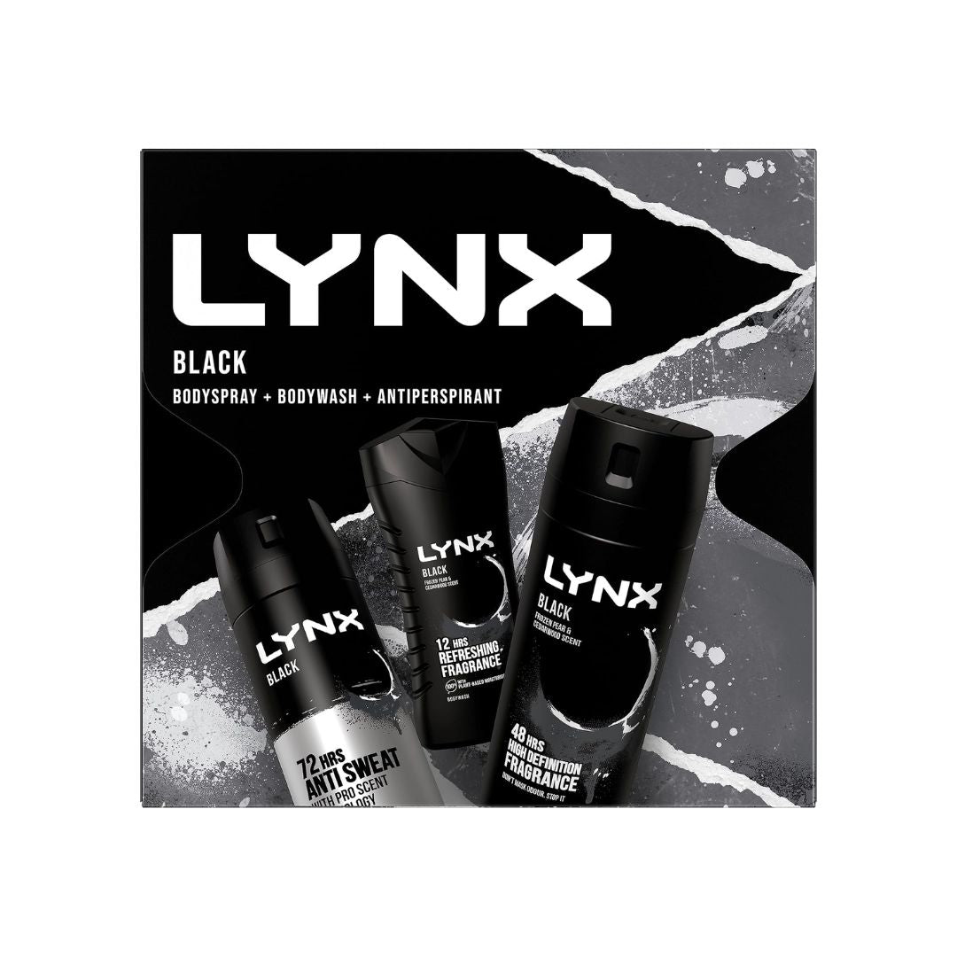 Lynx Black Trio Giftset on a white background