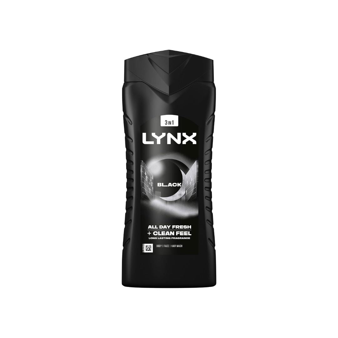 Lynx Black 3-in-1 Body Wash 500ml container on a white background