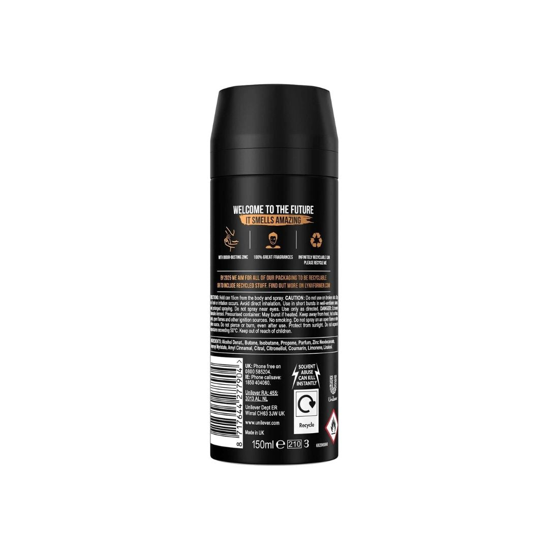Lynx Dark Temptation Deodorant Body Spray 150ml (rear angle) on a white background